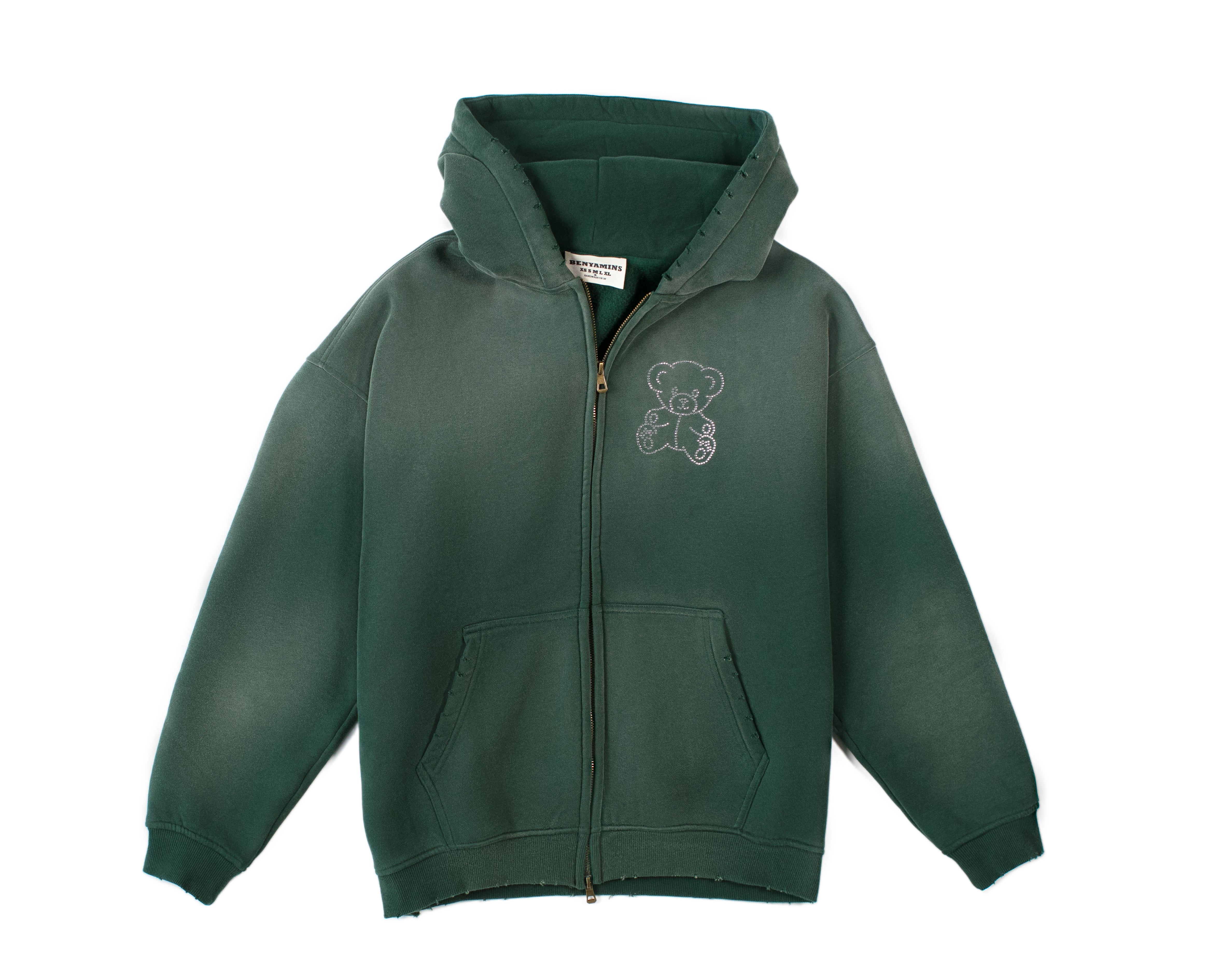 GREEN ZIP-UP HOODIE