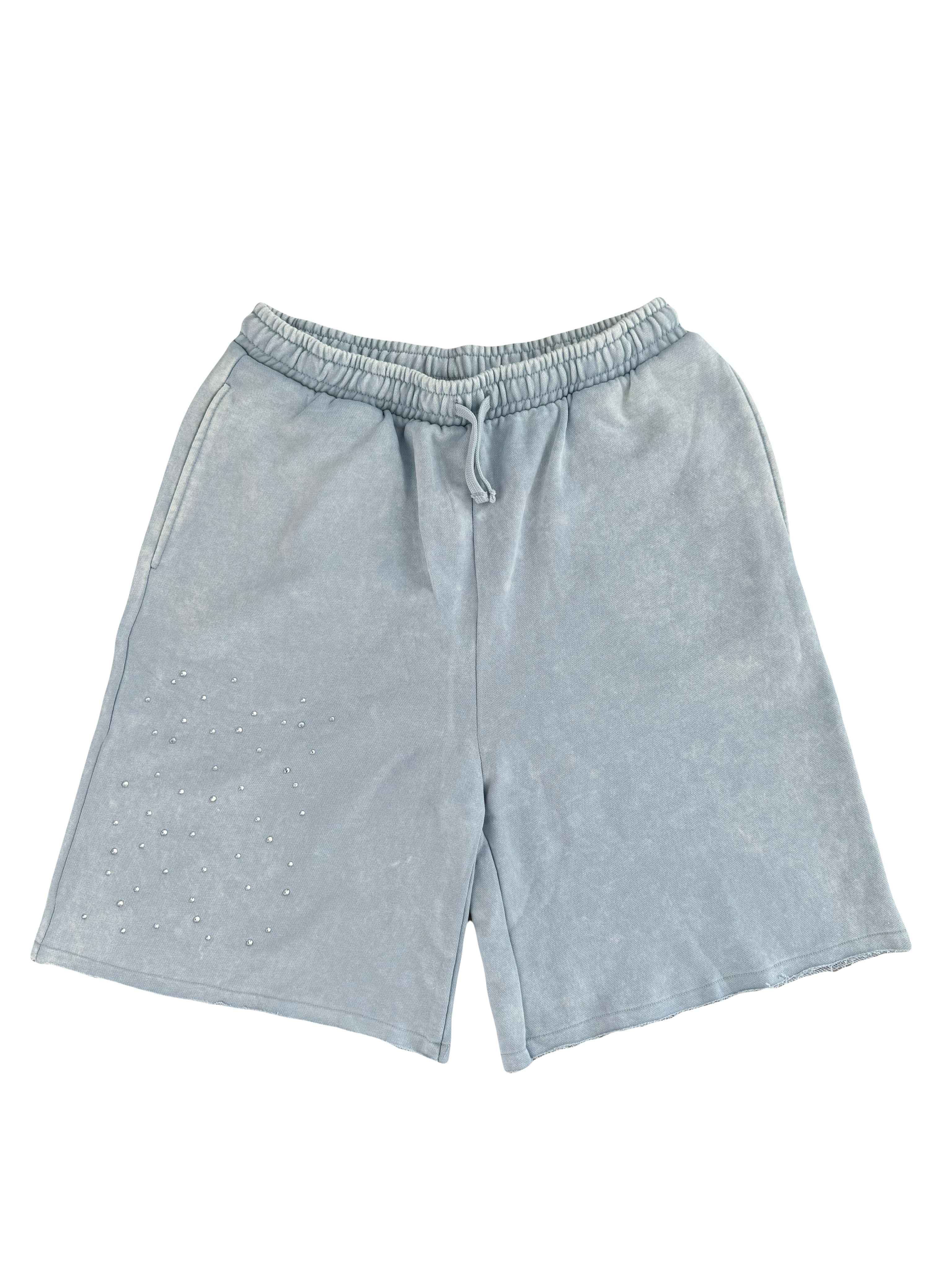 ACID BLUE RHINESTONE SHORTS